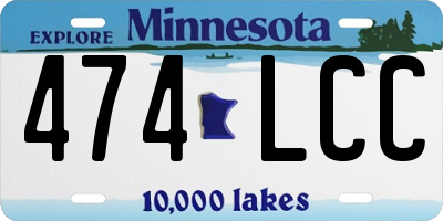 MN license plate 474LCC