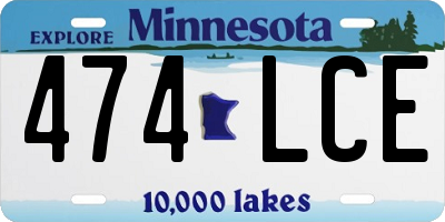 MN license plate 474LCE