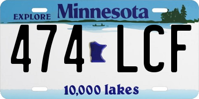 MN license plate 474LCF