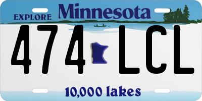 MN license plate 474LCL