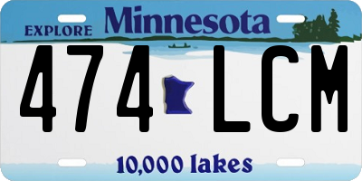 MN license plate 474LCM