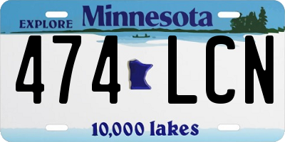 MN license plate 474LCN