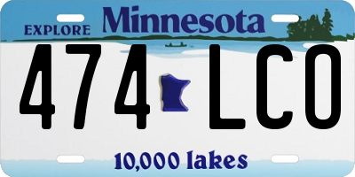 MN license plate 474LCO
