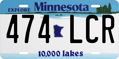 MN license plate 474LCR