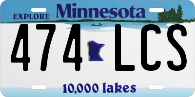 MN license plate 474LCS