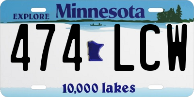 MN license plate 474LCW