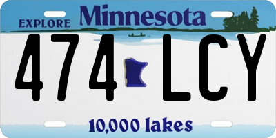MN license plate 474LCY
