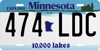 MN license plate 474LDC