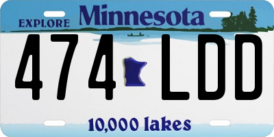 MN license plate 474LDD