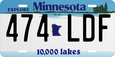 MN license plate 474LDF