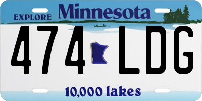 MN license plate 474LDG
