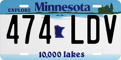 MN license plate 474LDV