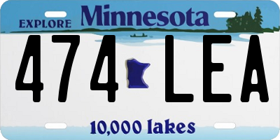 MN license plate 474LEA