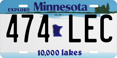 MN license plate 474LEC