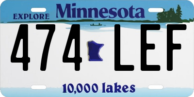 MN license plate 474LEF