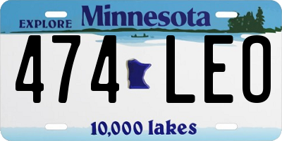 MN license plate 474LEO