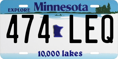 MN license plate 474LEQ