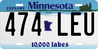 MN license plate 474LEU
