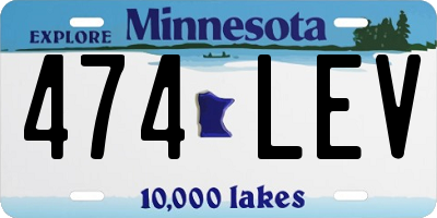 MN license plate 474LEV