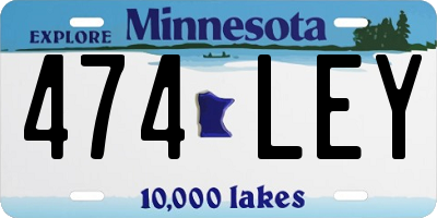 MN license plate 474LEY