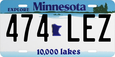 MN license plate 474LEZ