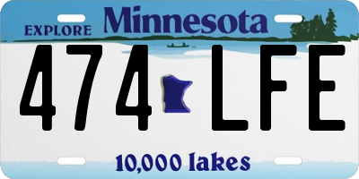 MN license plate 474LFE
