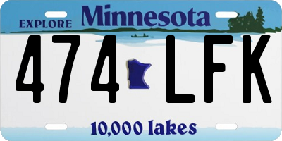 MN license plate 474LFK