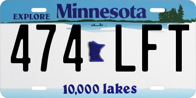 MN license plate 474LFT