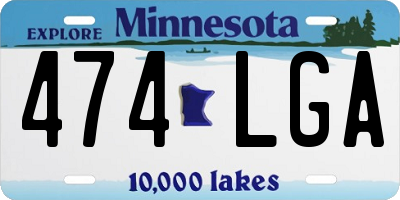 MN license plate 474LGA