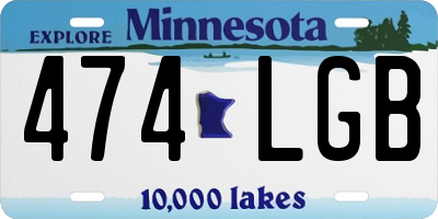 MN license plate 474LGB