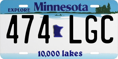 MN license plate 474LGC