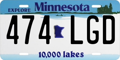 MN license plate 474LGD
