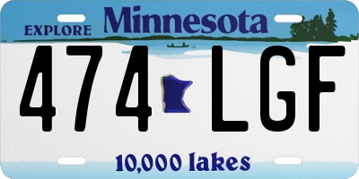 MN license plate 474LGF