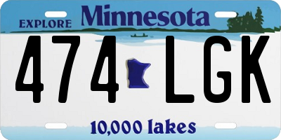 MN license plate 474LGK