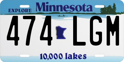 MN license plate 474LGM