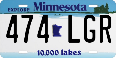 MN license plate 474LGR