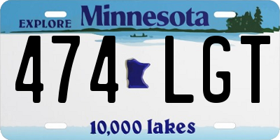 MN license plate 474LGT