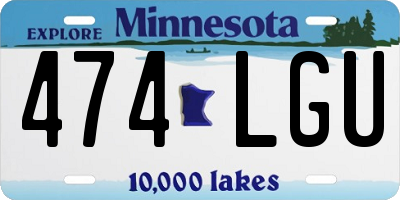 MN license plate 474LGU