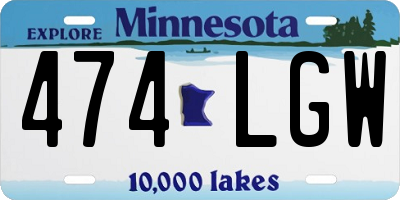MN license plate 474LGW