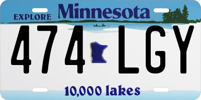 MN license plate 474LGY