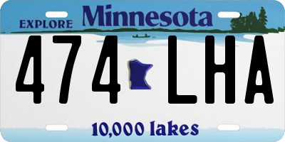 MN license plate 474LHA
