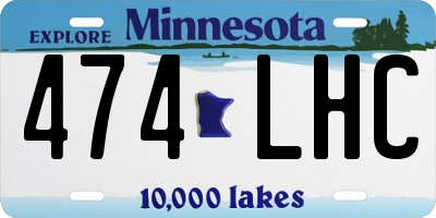 MN license plate 474LHC