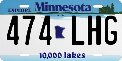 MN license plate 474LHG