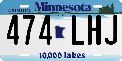 MN license plate 474LHJ