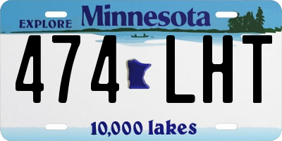 MN license plate 474LHT