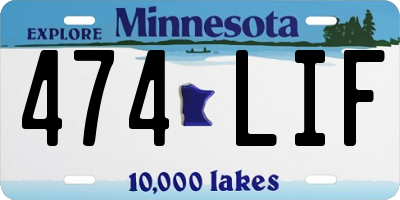 MN license plate 474LIF