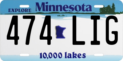 MN license plate 474LIG