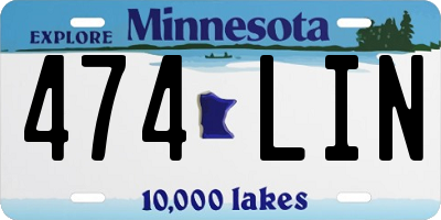 MN license plate 474LIN