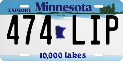 MN license plate 474LIP