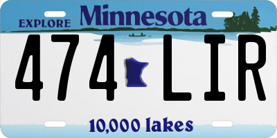 MN license plate 474LIR